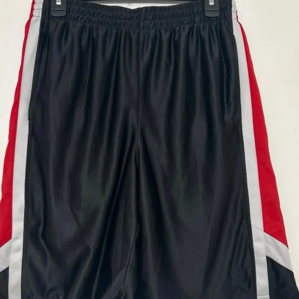 Vtg Y2K Starter Baggy Long Shiny Reversible Basketball Shorts Red Black Mesh M